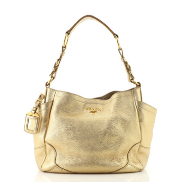 Prada Side Pocket Zip Hobo Vitello Daino Large