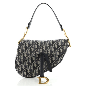 Christian Dior Saddle Handbag Oblique Canvas Medium