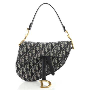 Christian Dior Saddle Handbag Oblique Canvas Medium