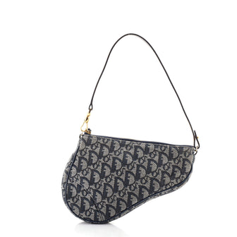 Christian Dior Vintage Saddle Bag Diorissimo Canvas Mini