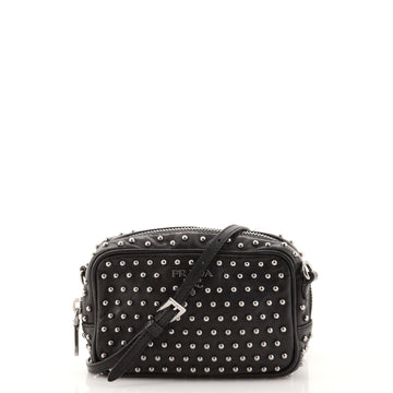 Prada Zip Crossbody Bag Studded Soft Calfskin Mini