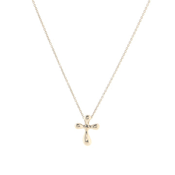 Tiffany & Co. Elsa Peretti Cross Pendant Necklace Sterling Silver 14mm
