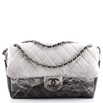 Chanel Melrose Degrade Flap Bag Quilted Patent Jumbo