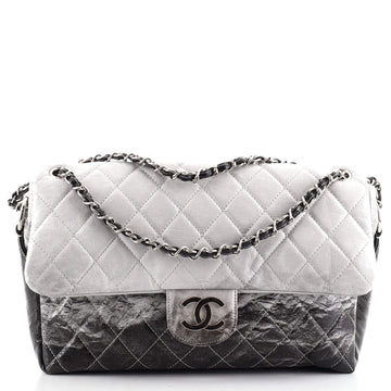 Chanel Melrose Degrade Flap Bag Quilted Patent Jumbo
