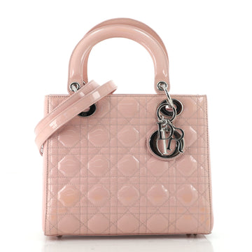 Christian Dior Lady Dior Bag Cannage Quilt Patent Medium