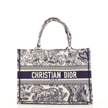 Christian Dior Book Tote Embroidered Canvas Small