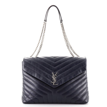 Saint Laurent LouLou Shoulder Bag Matelasse Chevron Leather Large