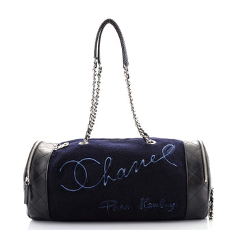 Chanel Paris-Hamburg Duffle Embroidered Wool with Quilted Calfskin