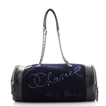 Chanel Paris-Hamburg Duffle Embroidered Wool with Quilted Calfskin