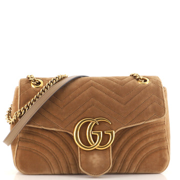 Gucci GG Marmont Flap Bag Matelasse Velvet Medium
