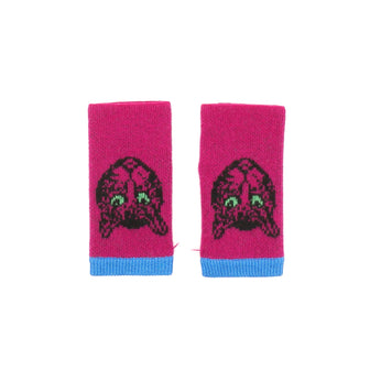 Gucci Cat Fingerless Gloves Wool