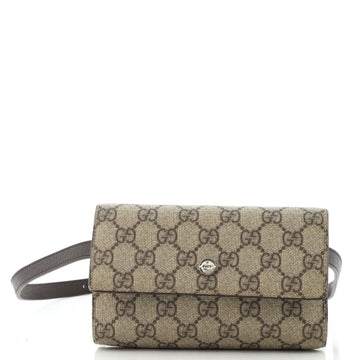 Gucci Vintage Flap Belt Pouch GG Coated Canvas
