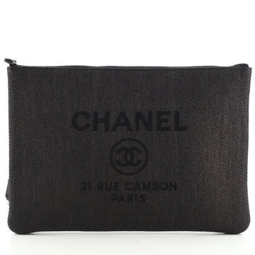 Chanel Deauville Pouch Raffia Large