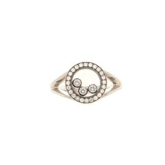 Chopard Happy Diamonds Round Ring 18K White Gold with Diamonds and Floating Diamonds