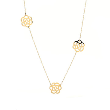 Chanel Camellia 5 Motif Necklace 18K Yellow Gold