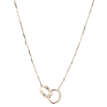 Cartier Love Interlocking Necklace 18K White Gold and Diamonds