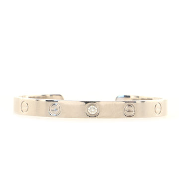 Cartier Love 1 Diamond Cuff Bracelet 18K White Gold with Diamond