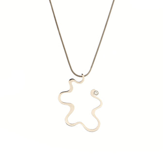 Tiffany & Co. Frank Gehry Equus Pendant Necklace 18K White Gold with Diamond