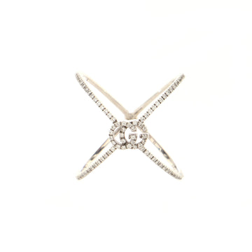 Gucci GG Running Cross Ring 18K White Gold and Diamonds