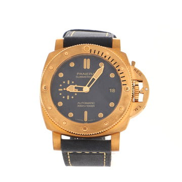Panerai Submersible Bronzo Blu Abisso Automatic Watch Bronze and Leather 42