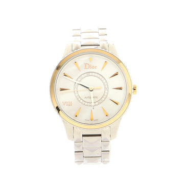 Christian Dior VIII Montaigne Automatic Watch Stainless Steel with Rose Gold and Mother of Pearl with Diamonds 36