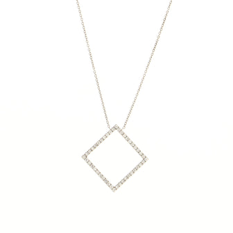 Tiffany & Co. Metro Square Pendant Necklace 18K White Gold and Diamonds