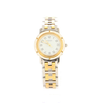 Hermes Clipper Quartz Watch Stainless Steel and Plated Metal 24