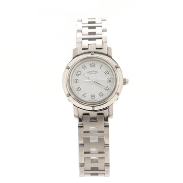 Hermes Clipper Quartz Watch Stainless Steel 24