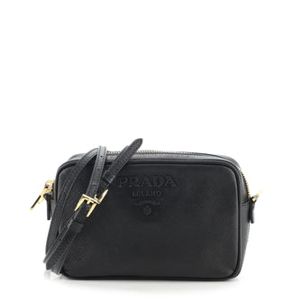 Prada Monochrome Camera Bag Saffiano Leather Small
