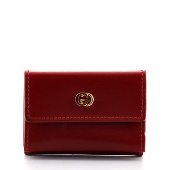 Gucci Vintage Interlocking G Trifold Wallet Leather Compact