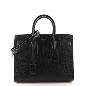 Saint Laurent Sac de Jour NM Bag Crocodile Embossed Leather Small