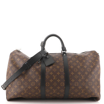 Louis Vuitton Keepall Bandouliere Bag Macassar Monogram Canvas 55