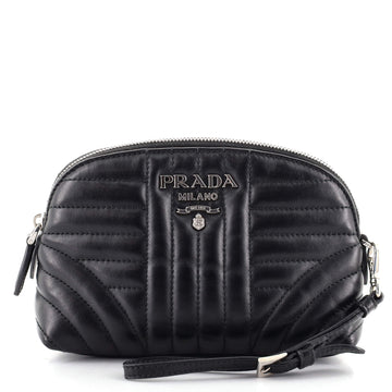 Prada Wristlet Pouch Diagramme Quilted Leather