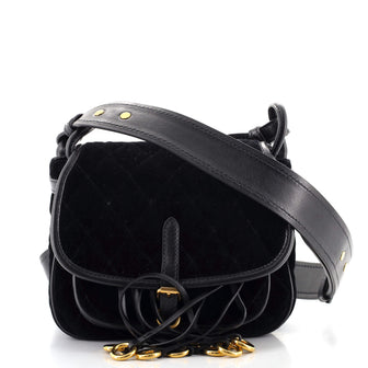 Prada Corsaire Shoulder Bag Quilted Velvet with Calfskin Small