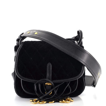 Prada Corsaire Shoulder Bag Quilted Velvet with Calfskin Small
