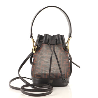 Fendi Mon Tresor Bucket Bag Zucca Mesh with Leather Mini