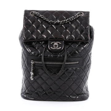 Chanel Mountain Backpack Quilted Glazed Calfskin Large