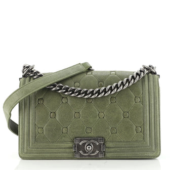 Chanel Celtic Boy Flap Bag Chesterfield Padding Goatskin Medium