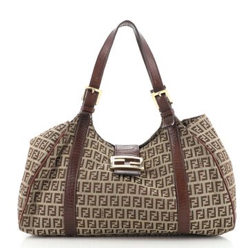Fendi Belted Shoulder Bag Zucchino Canvas Large