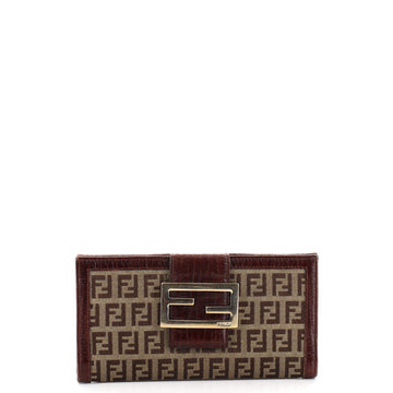 Fendi Vintage FF Flap Wallet Zucchino Canvas Long