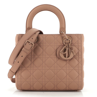 Christian Dior Ultra Matte Lady Dior Bag Cannage Quilt Calfskin Medium