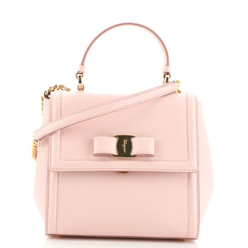 Salvatore Ferragamo Carrie Vara Shoulder Bag Saffiano Leather Small