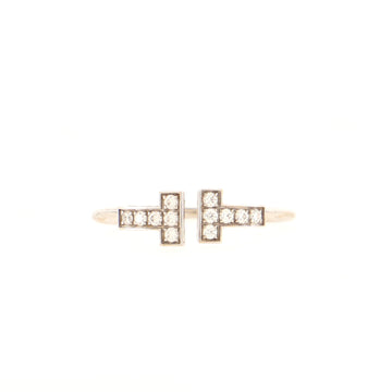 Tiffany & Co. T Wire Ring 18K White Gold with Diamonds
