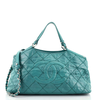 Chanel CC Sea Hit Tote Quilted Iridescent Calfskin Small