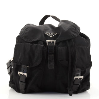 Prada Double Front Pocket Backpack Tessuto Medium