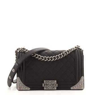 Chanel Paris-Dallas Boy Flap Bag Quilted Calfskin with Metal Adornments Old Medium