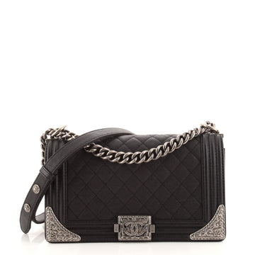 Chanel Paris-Dallas Boy Flap Bag Quilted Calfskin with Metal Adornments Old Medium