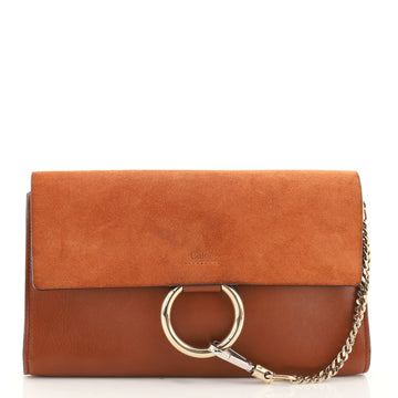 Chloe Faye Clutch Leather and Suede