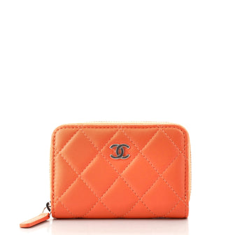 Chanel CC Zip Coin Purse Quilted Lambskin Small