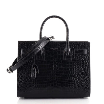Saint Laurent Sac de Jour NM Bag Crocodile Embossed Leather Baby